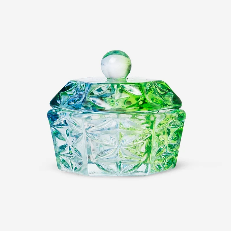 Mini green and blue rainbow jar - 4 cm