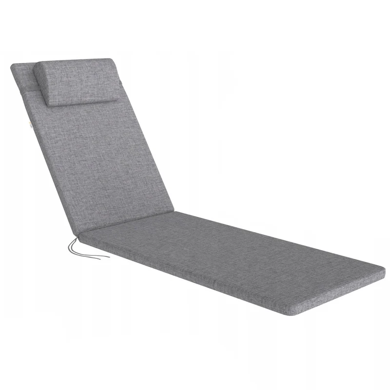 Cuscino per sdraio Madera, colore grigio, tessuto S-550 melange, dimensioni 190x55 cm, fissaggio con fascia elastica, impermeabile, melange S-23