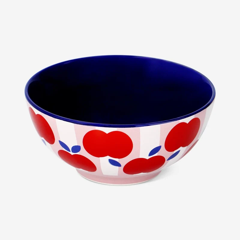 Stripy bowl with apples - 14 cm