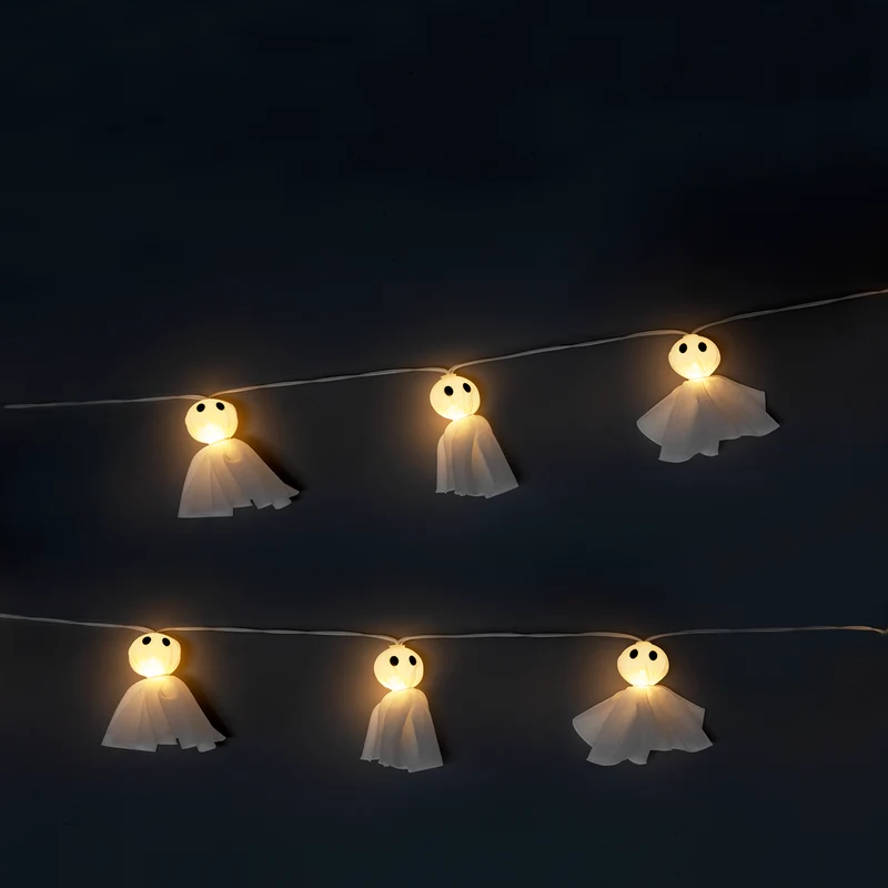 String lights with tulle ghosts - 10 pcs