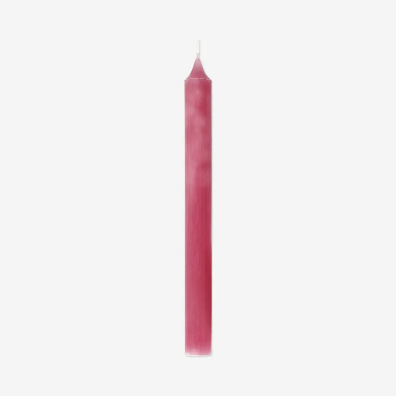 Rose pink dinner candle - 24 cm