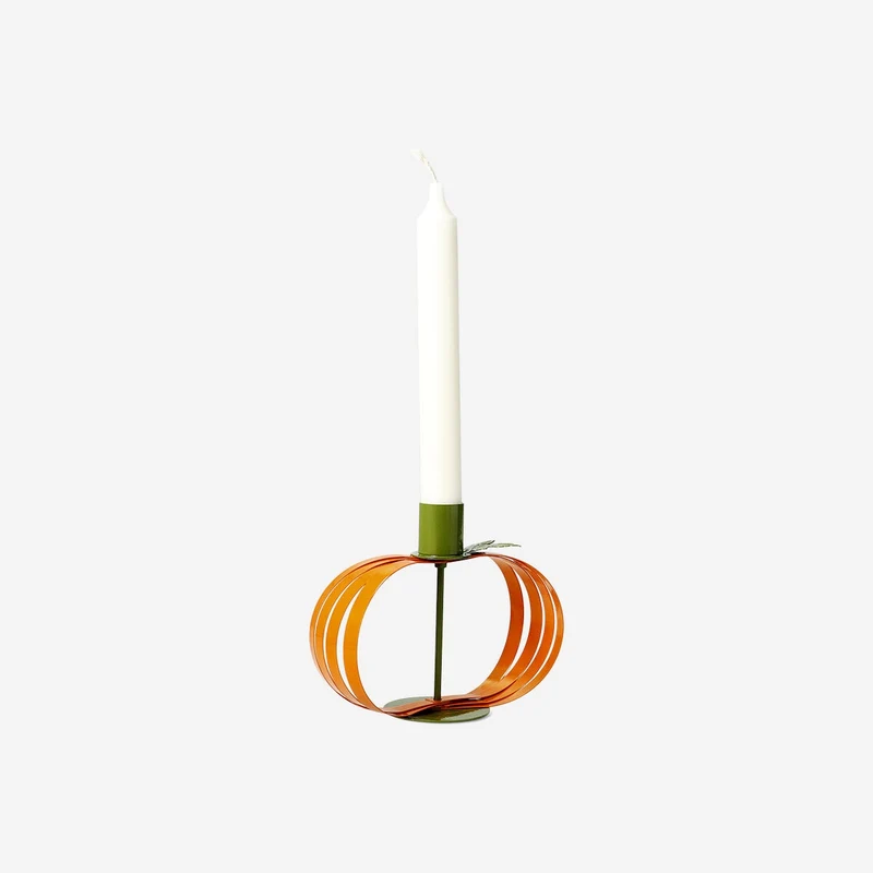 Metal pumpkin candle holder - 15 cm