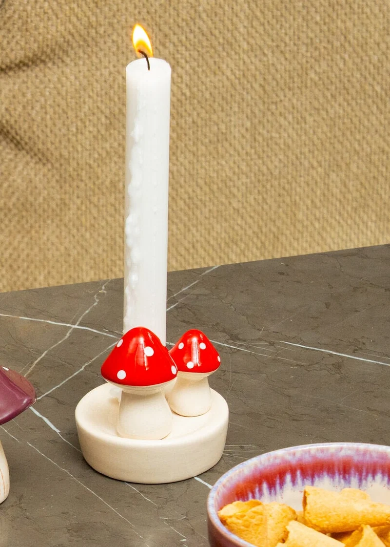 Mushroom candle holder