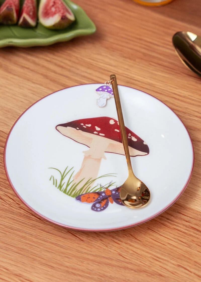Ceramic mushroom plate - 16 cm