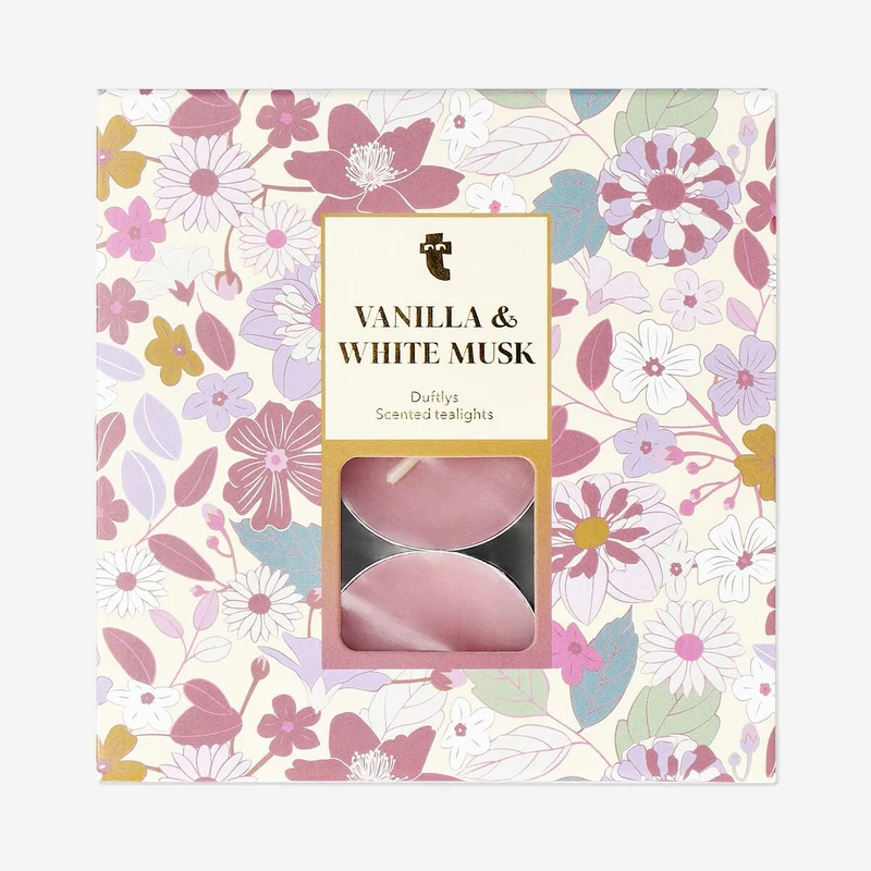 Scented tealight with white musk and vanilla fragrance - 18 pcs