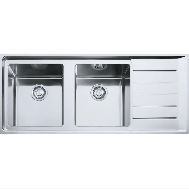 LAVELLO Franke NPX 621 Neptune Plus Lavello 2 vasche incasso 116 x 51 con gocciolatoio destro - inox satinato 101.0068.377
