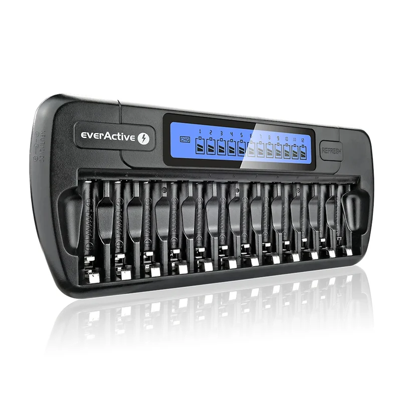 Caricabatterie professionale everActive NC-1200 da 12 batterie