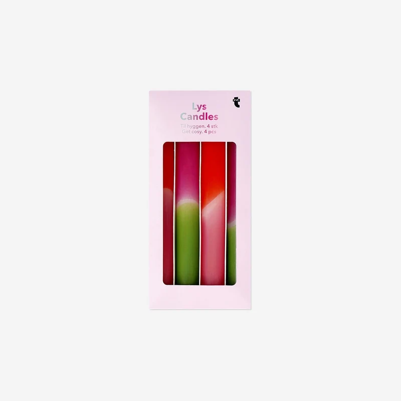 Dinner candles with dip dye - 4 pcs