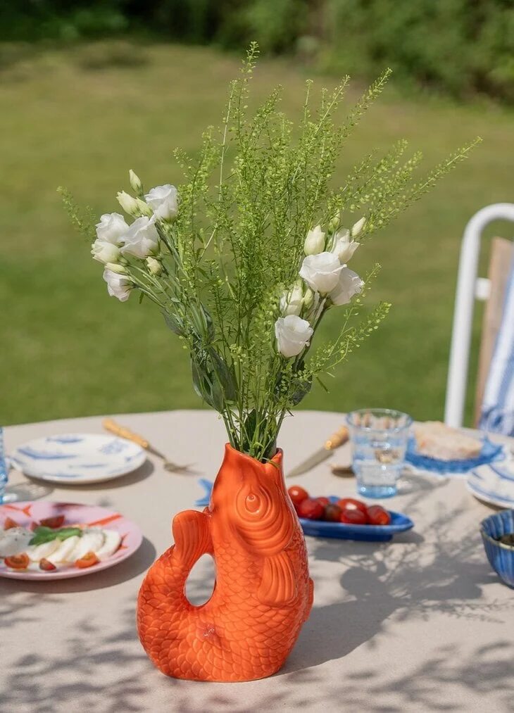 Orange fish vase