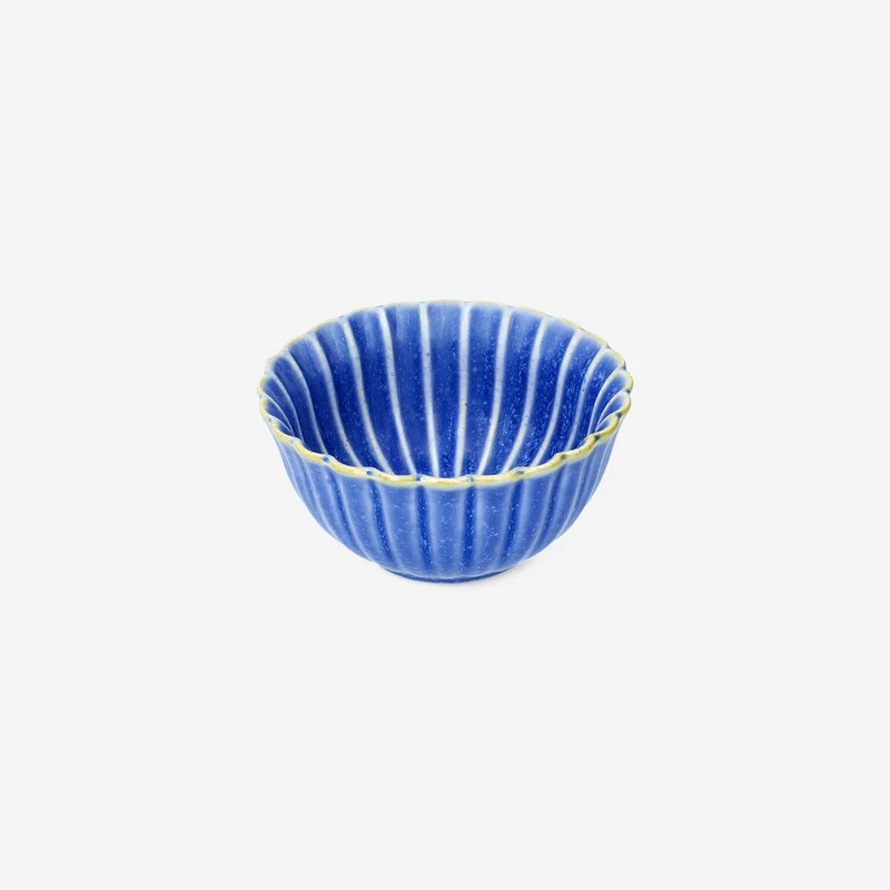 Blue bowl with seashell look - 12 cm