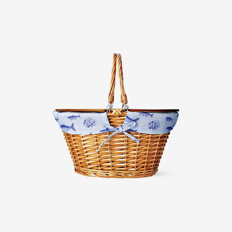Picnic basket with fabric cover