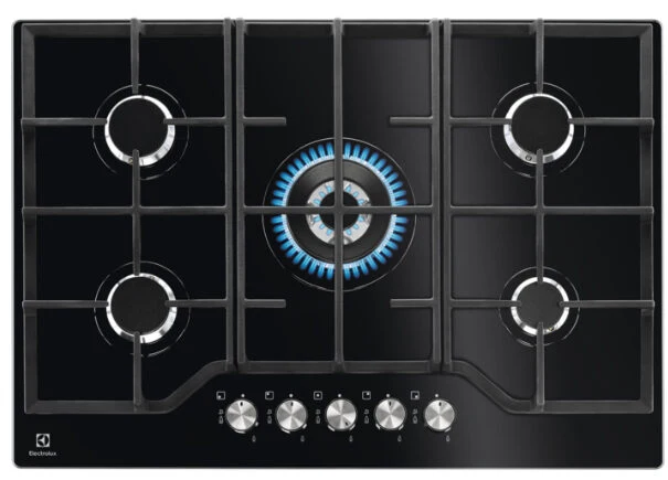 Electrolux Piano cottura gas EGG7536K Nero griglie in Piattina smaltata