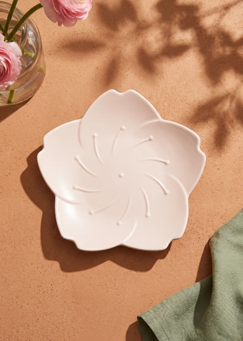 Pink flower plate - 18 cm