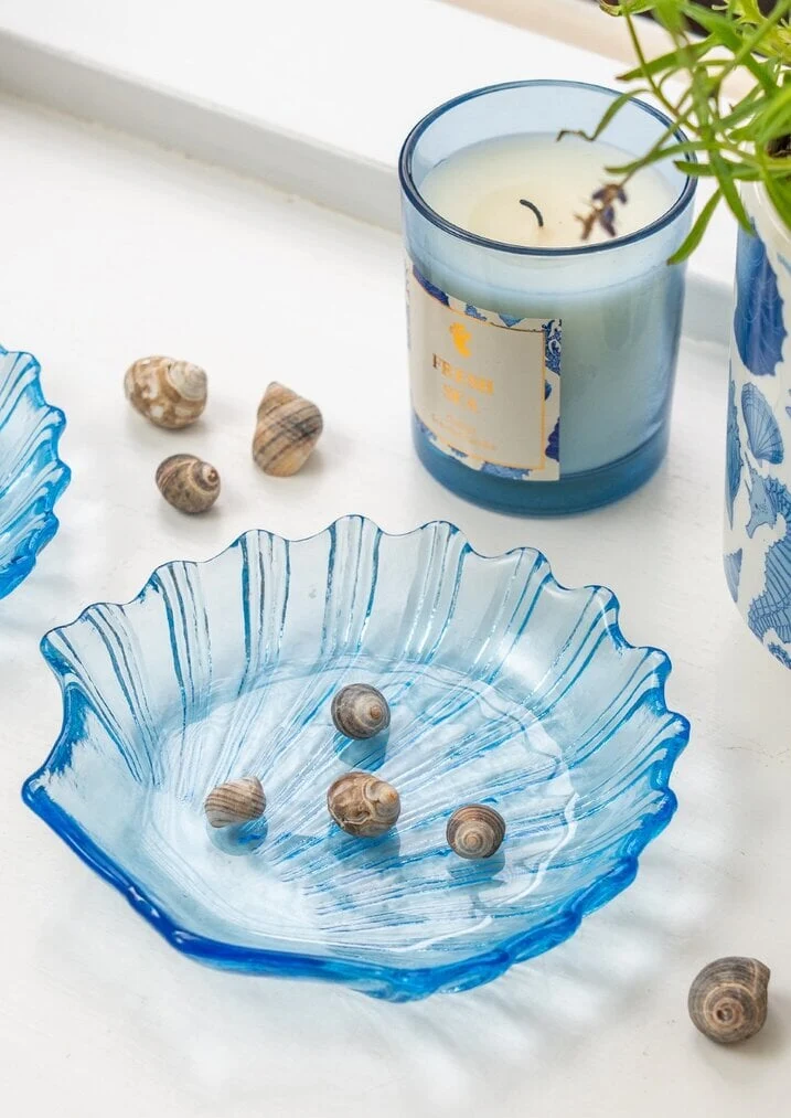 Blue seashell bowl - 13 cm