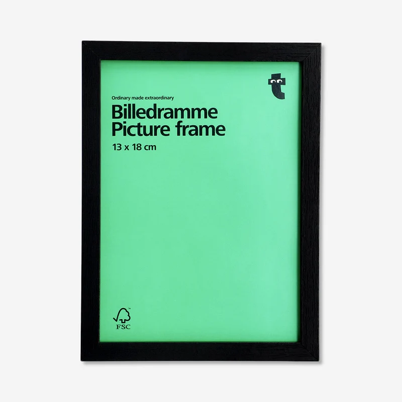 Black wood picture frame - 13x18 cm