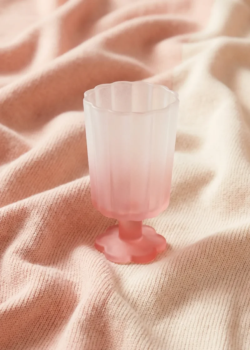 Wine glass with frosted pink finish - 300 ml