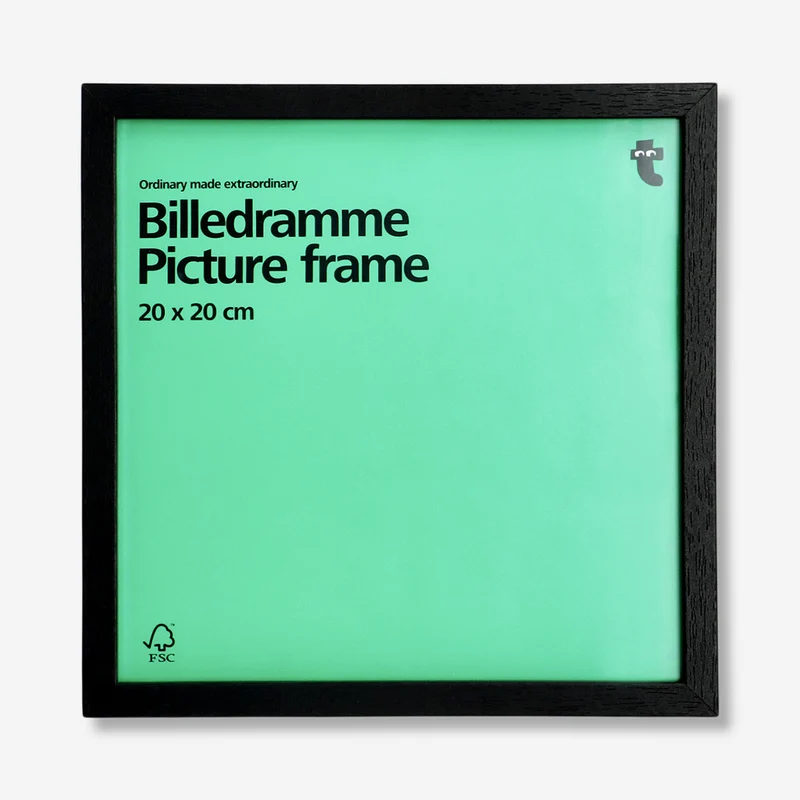 Black wood picture frame - 20x20 cm