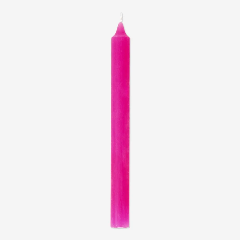 Pink dinner candle - 24 cm