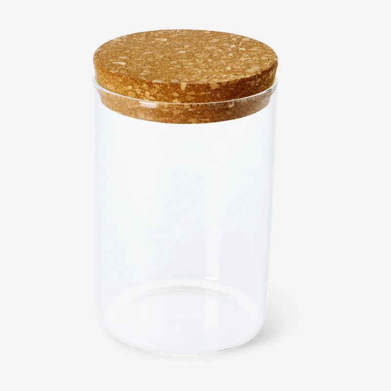 Glass jar with cork lid - 14 cm
