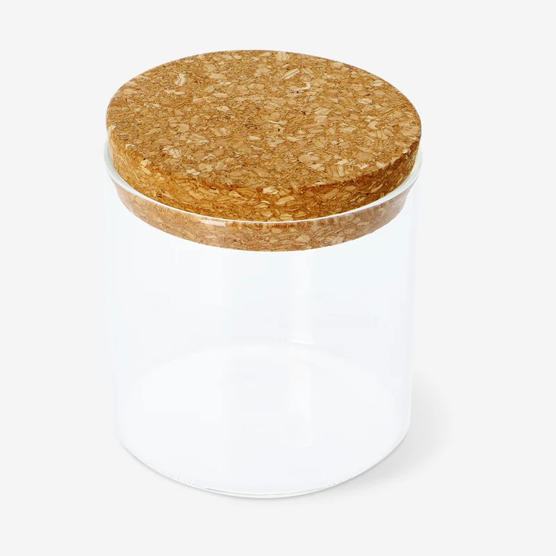 Glass jar with cork lid - 10 cm