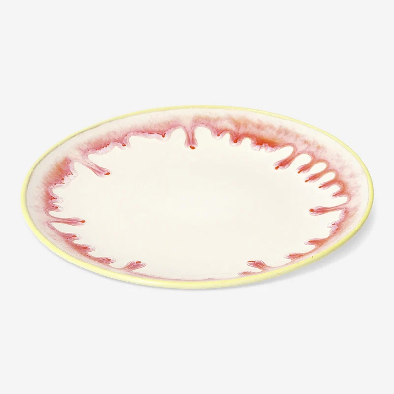 Plate with dripping glaze