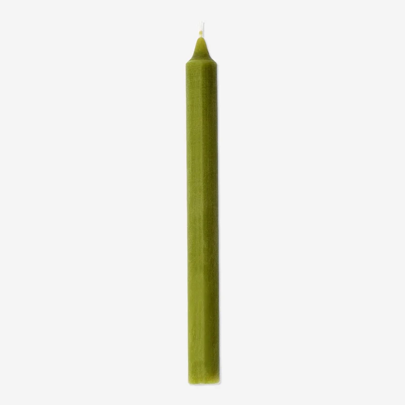 Olive green dinner candle - 24 cm