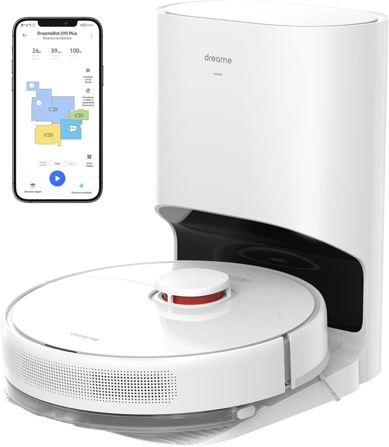 Dreame D10 Plus Roboterstaubsauger mit automatischer Staubentleerung (nur Staubsauger, kein Wischen, Garantie nur auf Saugfunktion)