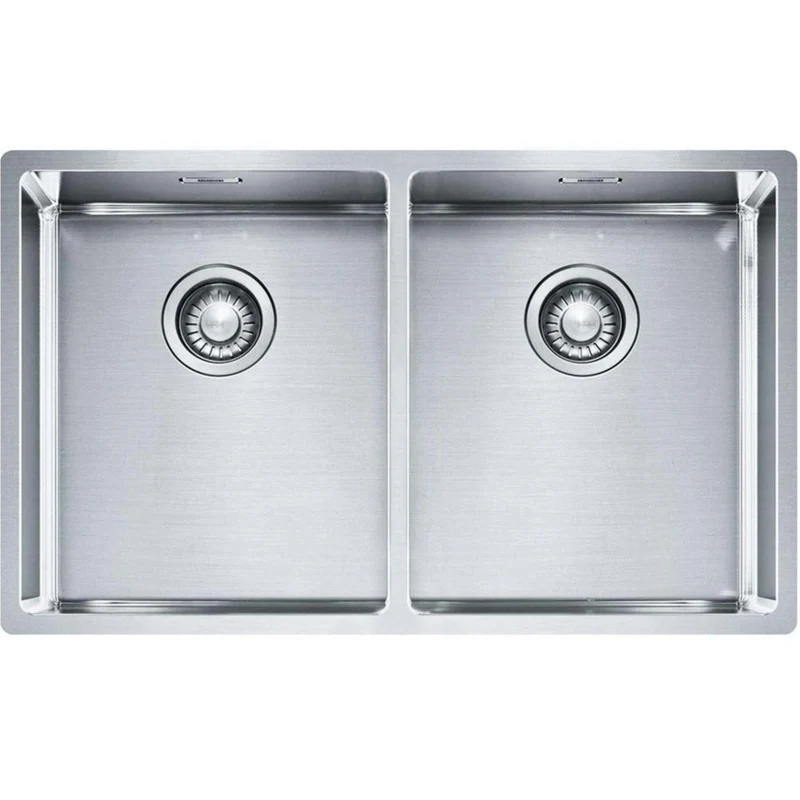LAVELLO Franke BXX 220/120 34-34 Box Lavello 2 vasche semifilo/filotop/sottotop 74 x 45 - inox satinato 127.0370.188