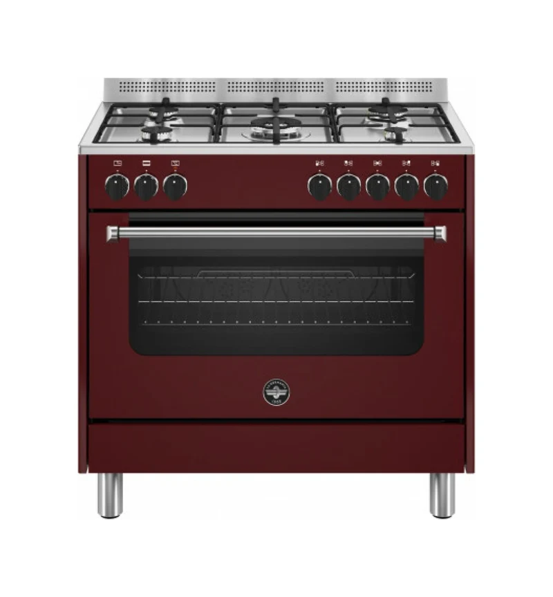 CUCINA La Germania AMN965EVIV/24 SERIE Americana 90 x 60 BORDEAUX 5 fuochi a gas - forno elettrico multifunzione