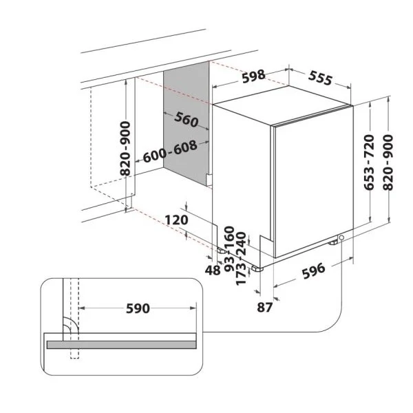 Lavastoviglie incasso ARISTON HIS 7030WEL A+++(D)ZOC 159305