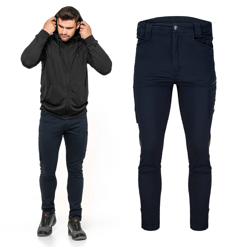 Pantaloni in vita TUBBOS in blu navy/oliva, taglia 50
