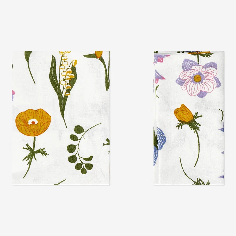 Cotton napkins with flower print - 2 pcs