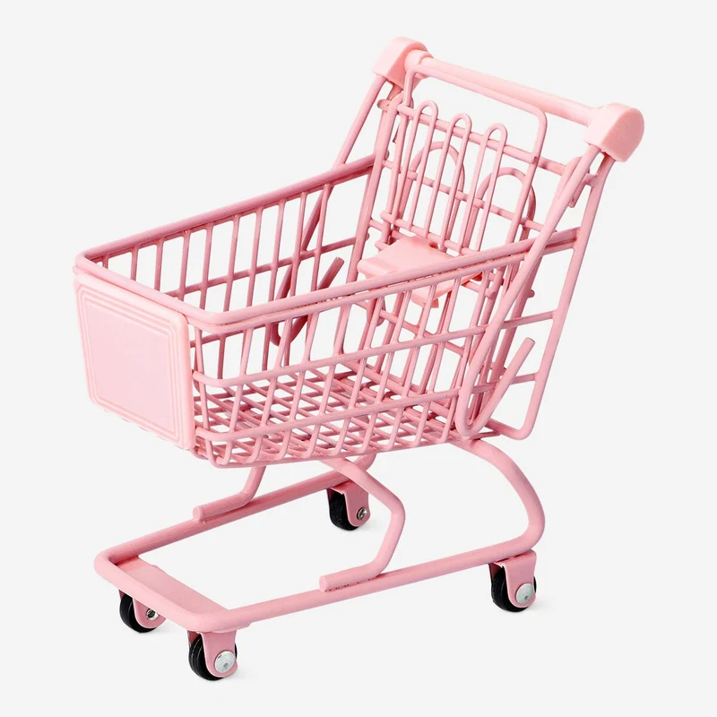 Mini pink shopping cart