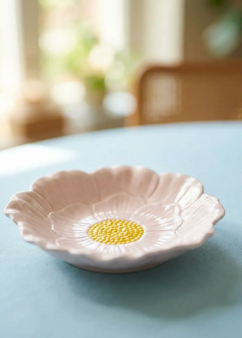 Pink flower bowl - Large