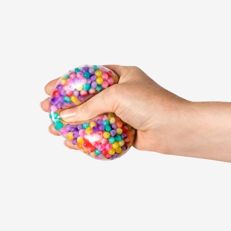 Fidget ball with multi-coloured beads
