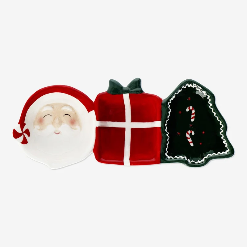 Christmas set of attached serving bowls - 3 pcs