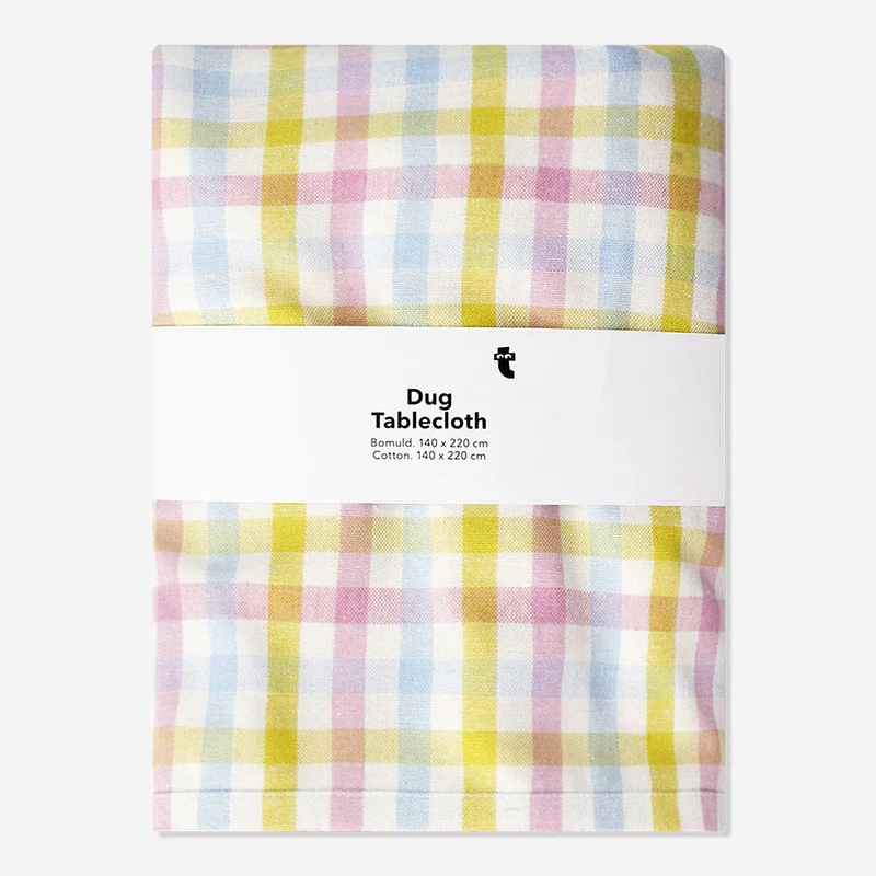 Tablecloth with multi colored checks - 140x220 cm