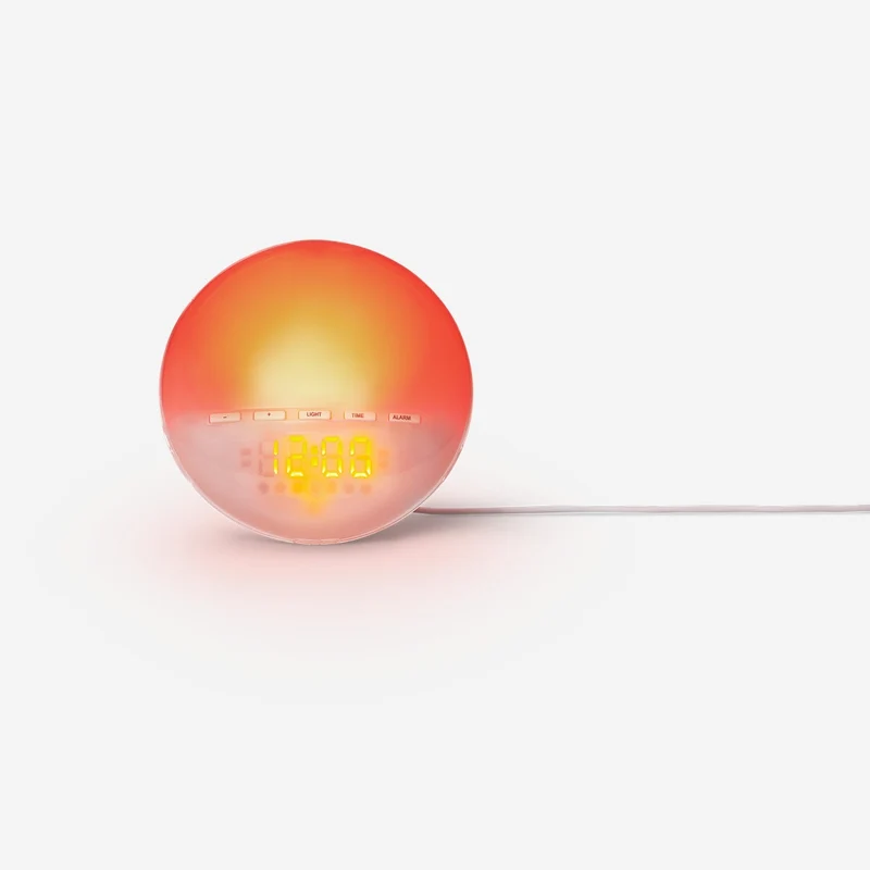 Digital alarm clock with sunrise light