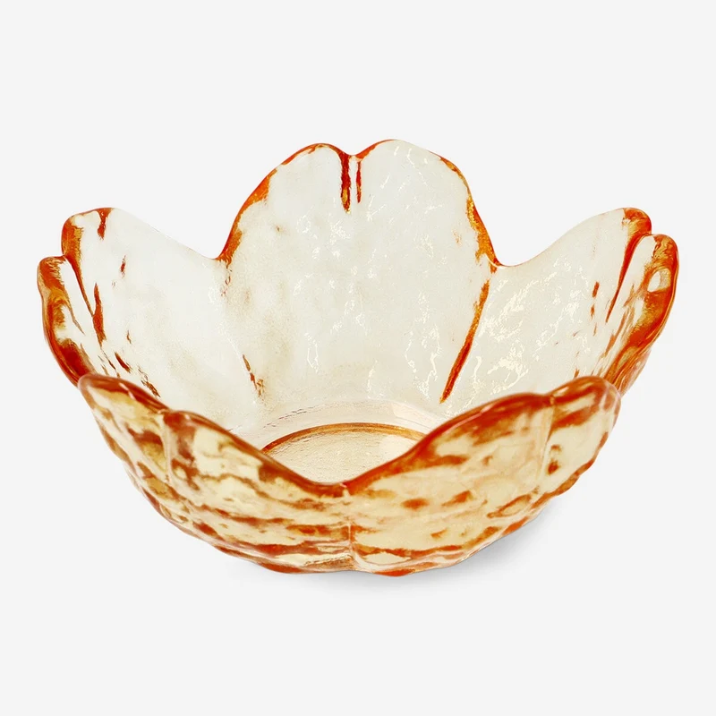 Flower shaped orange tealight holder