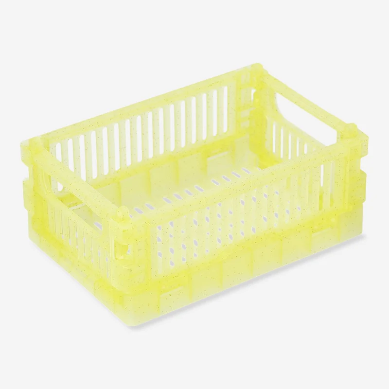 Yellow collapsible storage box - Small