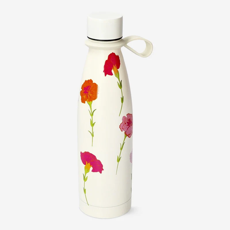 Floral drinking bottle with silicone strap - 480 ml