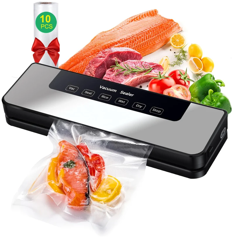 Macchina Sottovuoto per Alimenti Professionale 65 kpa Hilifix, Con sigillo più lungo da 30mm Sigillatore sottovuoto per alimenti freschi sia secchi che umidi, buste per aspirare inclusi