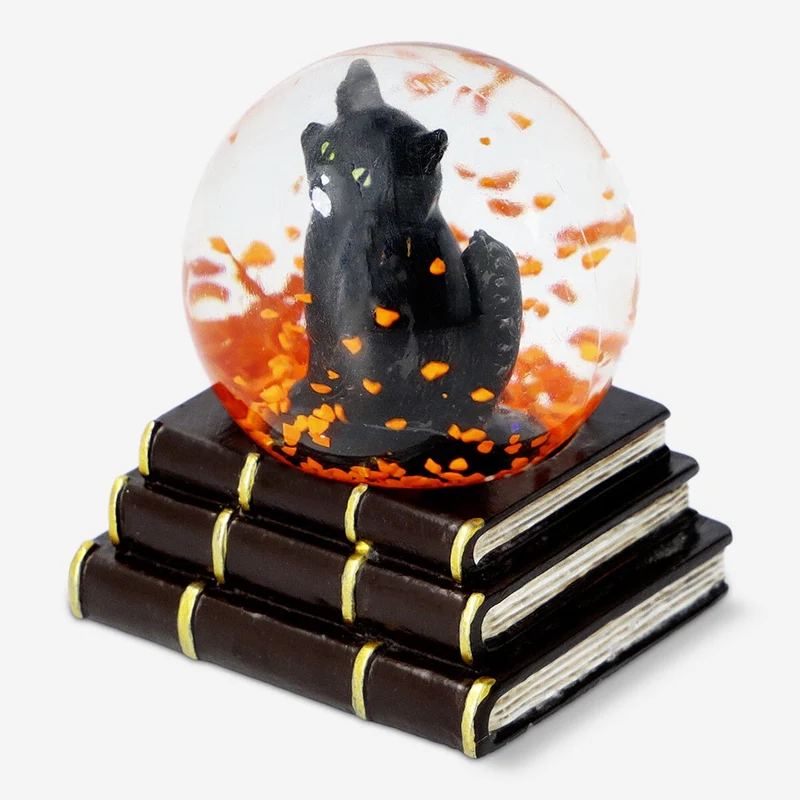 Halloween snowglobe with cat