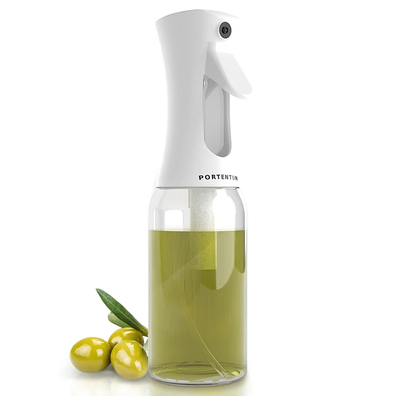 PORTENTUM Spruzzino olio per friggitrice aria 300ml Spray Olio Cucina Antigoccia, Oliera di Vetro con Dispenser Accessori Friggitrice Senza Olio