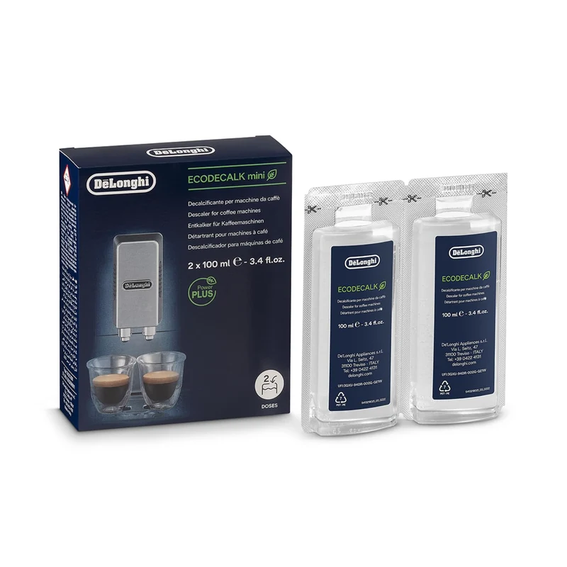 De'Longhi Dlsc200 Ecodecalk Decalcificante Naturale Per Tutte Le Macchine Da Caffè, Con Ingredienti Da Materie Prime Naturali, Biodegradabile, Made In Italy, Monodose da 100ml ciascuno