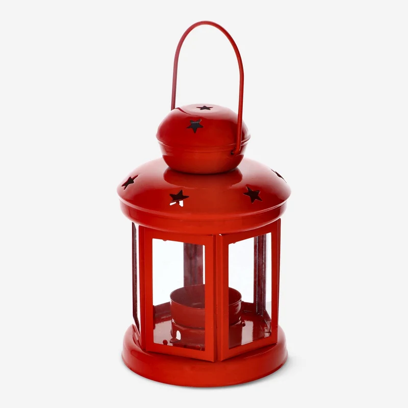 Red lantern for tealights - 15 cm