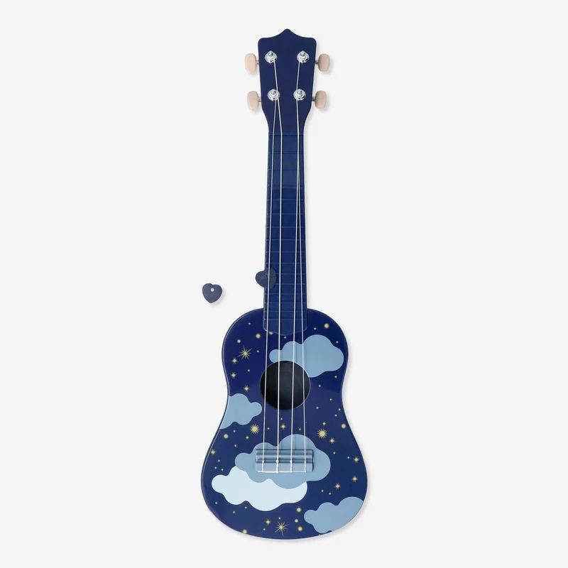 Ukulele with clouds design