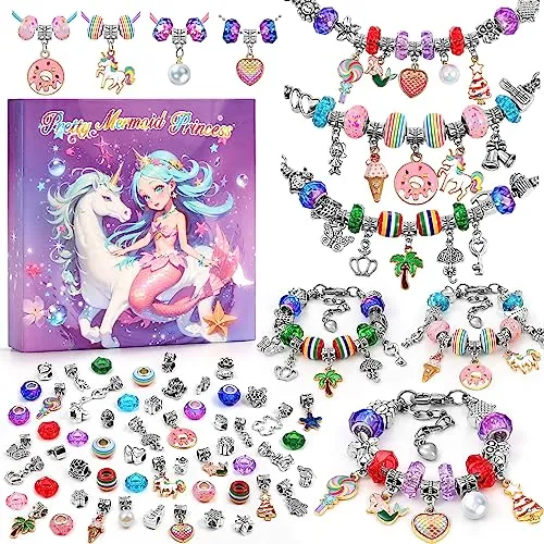 Tomylv Kit per Braccialetti Bambina, Regalo Bambina Kit Braccialetti Bambina di Creazione di Gioielli Bambina 5-12 Anni Idee Regali per Natale, compleanno, Pasqua, San Valentino