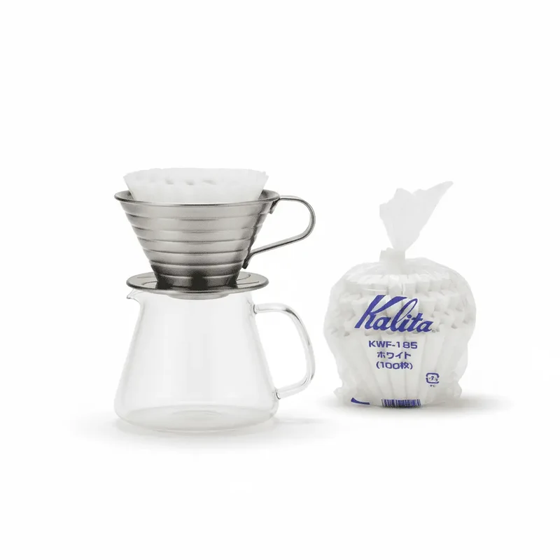 Set dripper Pour Over in acciaio inox per 2-4 tazze