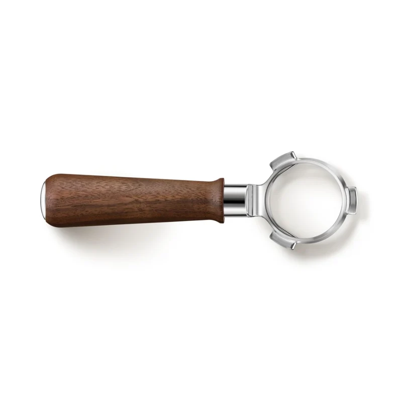 Portafiltros sin fondo de acero inox y madera de nogal Sage